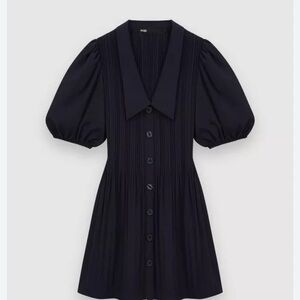 Maje Pleated Dress With Collar